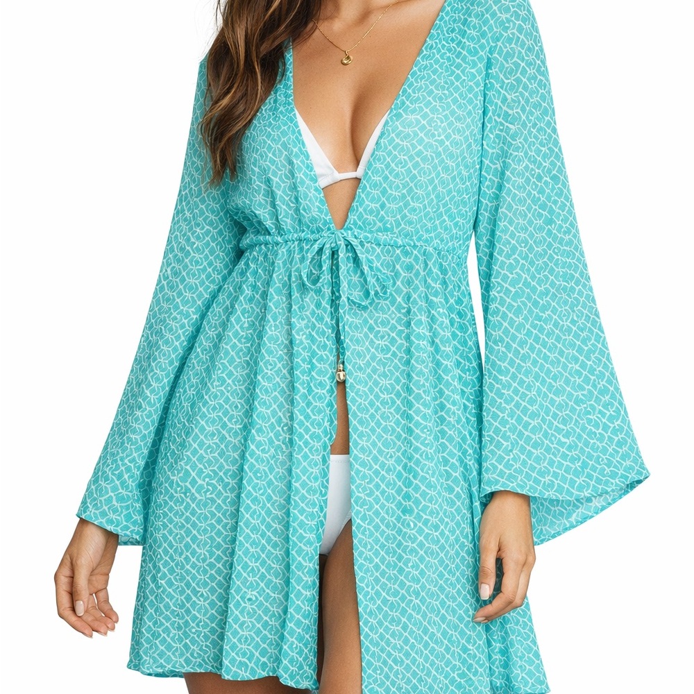 Jones New York Teal Swim Coverup Size Large - Picture 1 of 3